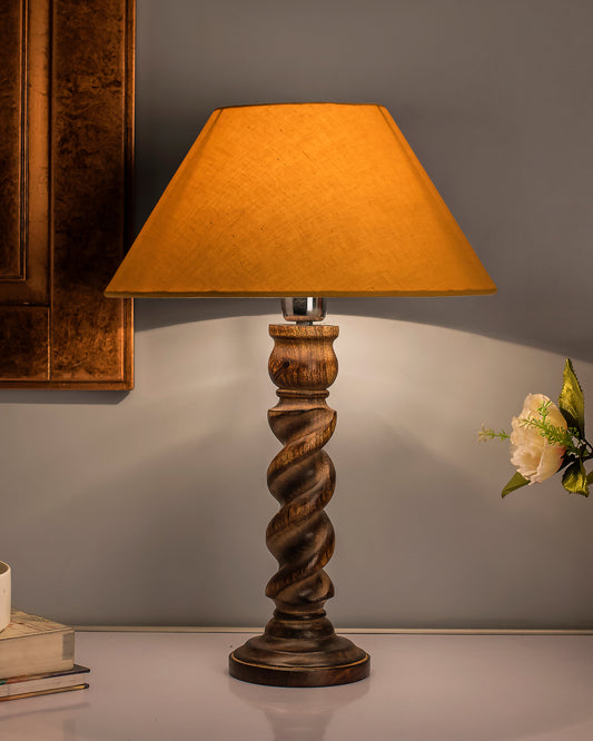 Classic Black Twister Table Lamp With Shade