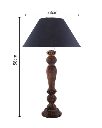 Eureka Polka Black Wood Table Lamp With Shade