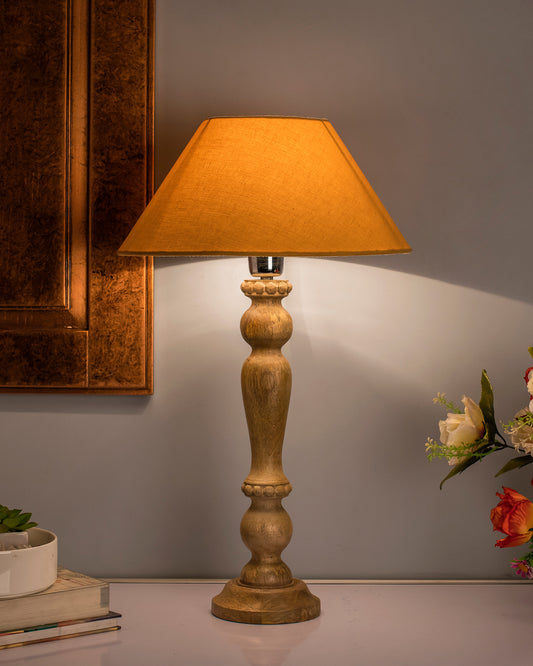 Eureka Polka Natural Wood Table Lamp With Shade