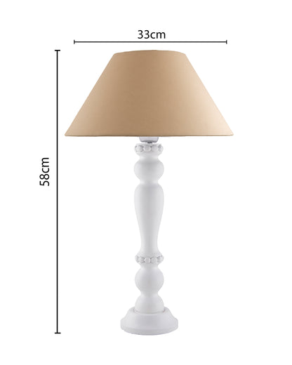 Eureka Polka White Wood Table Lamp With shade