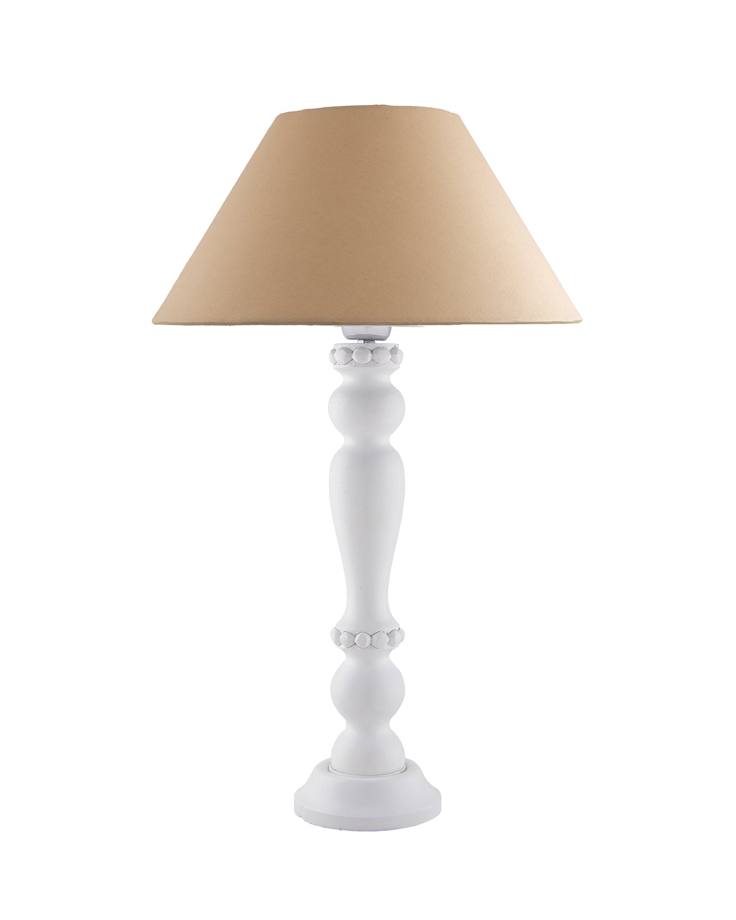 Eureka Polka White Wood Table Lamp With shade
