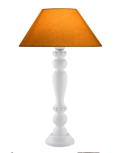 Eureka Polka White Wood Table Lamp With shade
