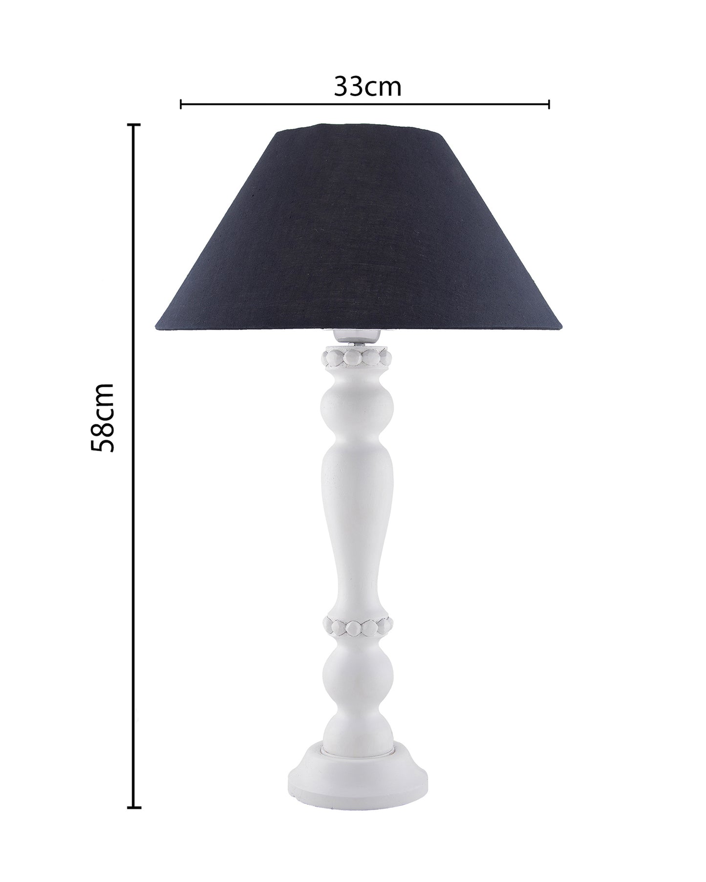 Eureka Polka White Wood Table Lamp With shade