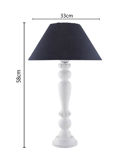 Eureka Polka White Wood Table Lamp With shade