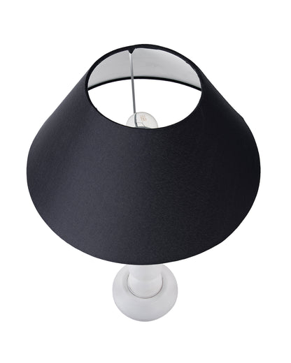 Eureka Polka White Wood Table Lamp With shade