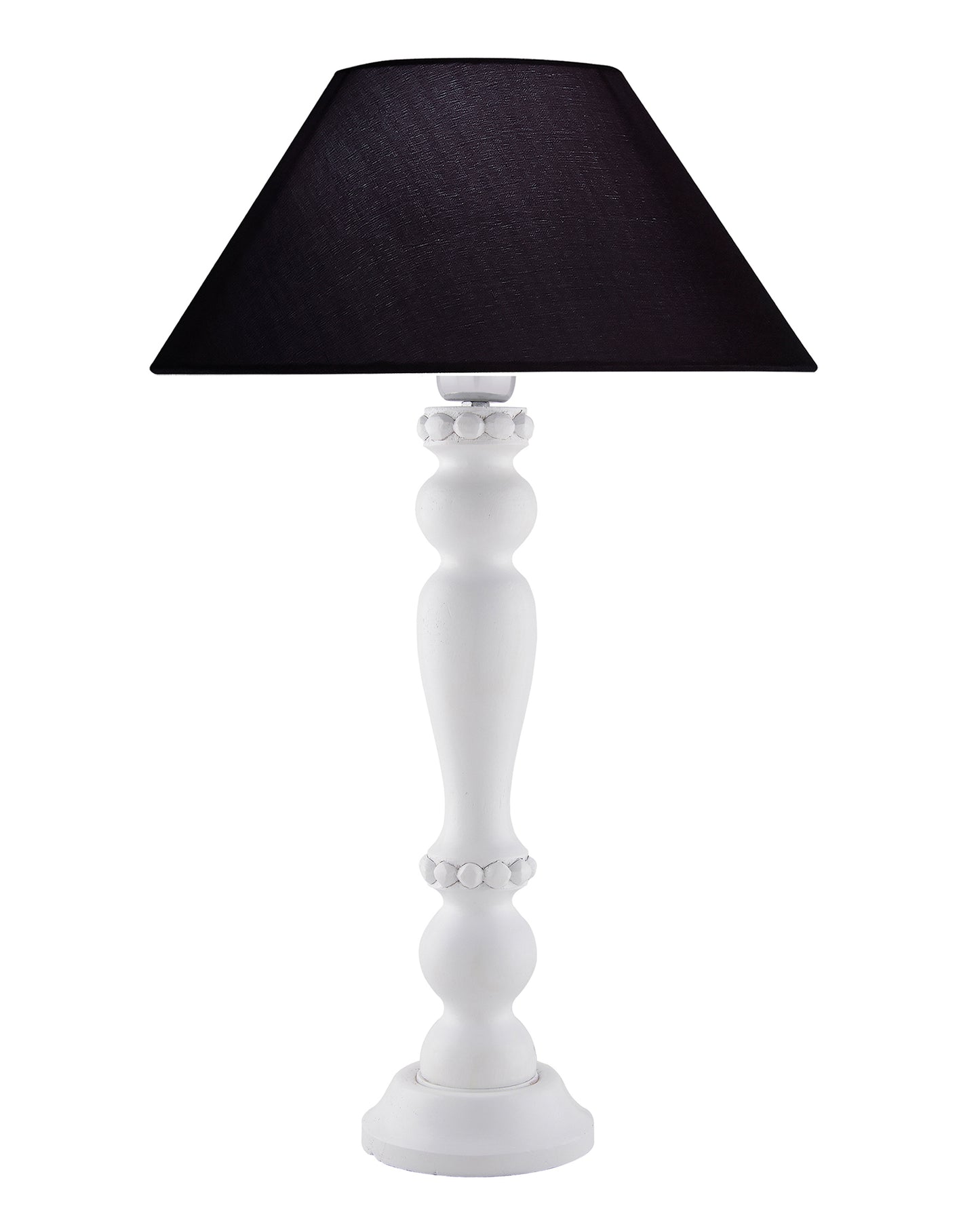 Eureka Polka White Wood Table Lamp With shade