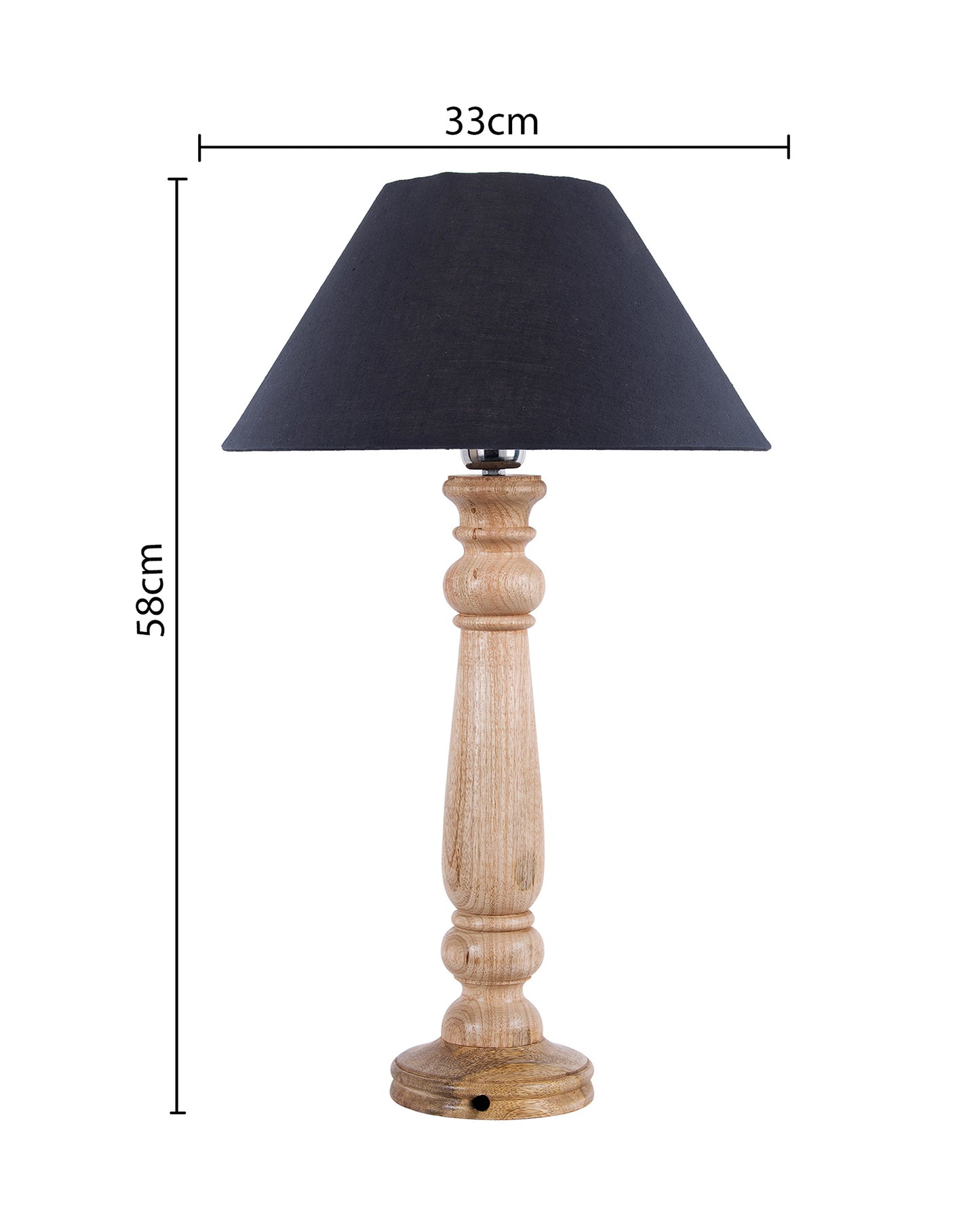 Mabel Rustic Wood Table Lamp with Shade