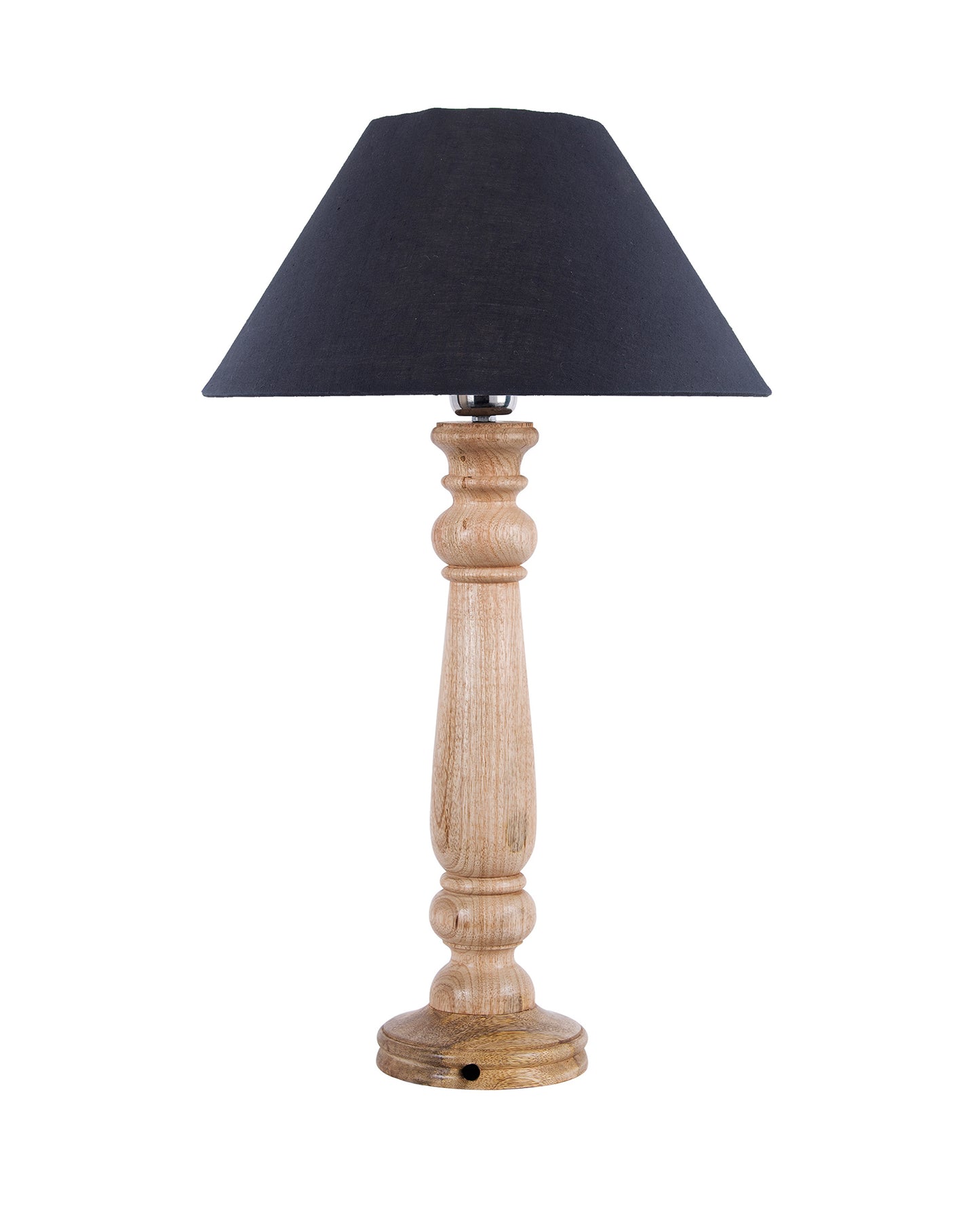 Mabel Rustic Wood Table Lamp with Shade
