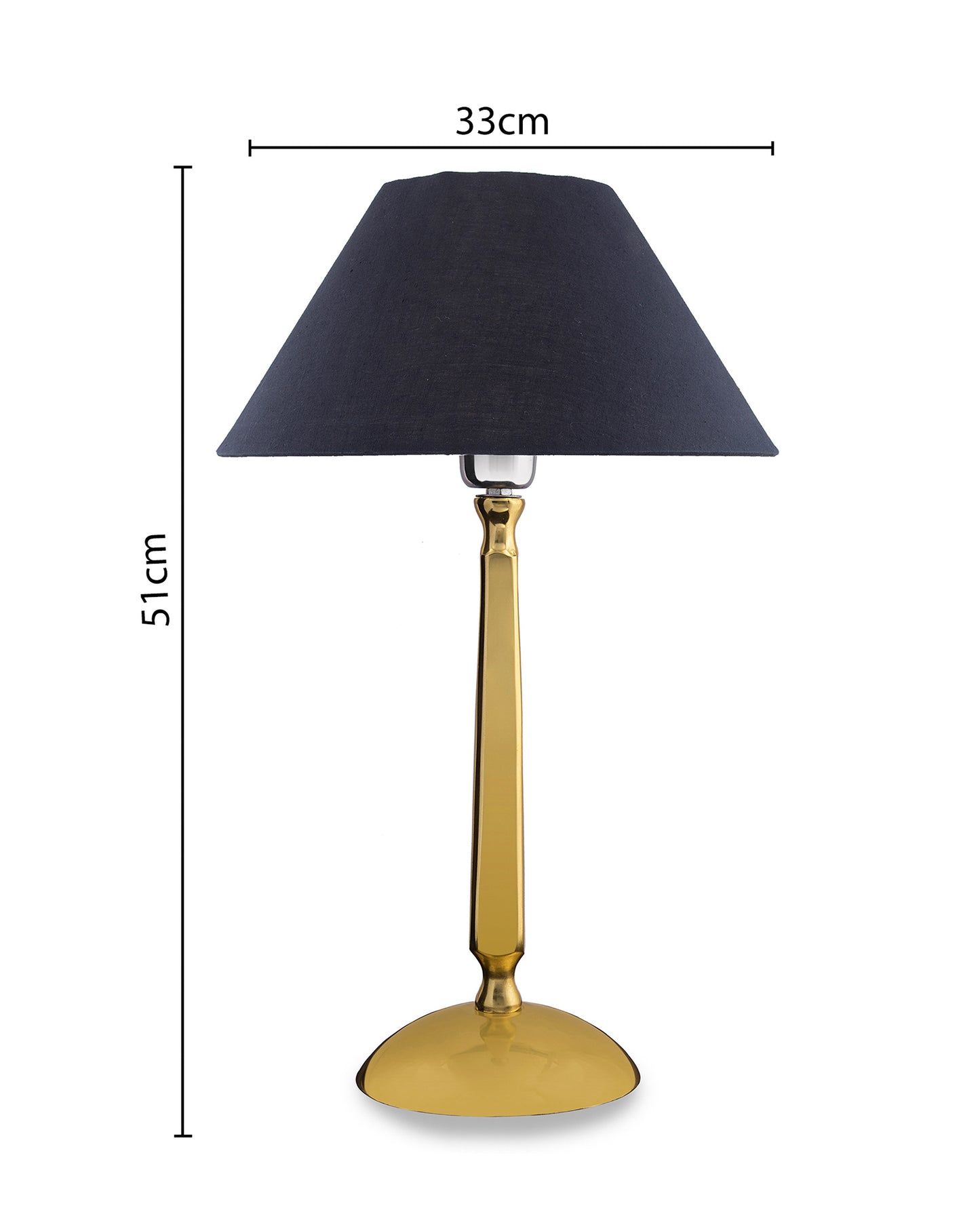Classic Cubist Gold Brushed Lamp with Shade