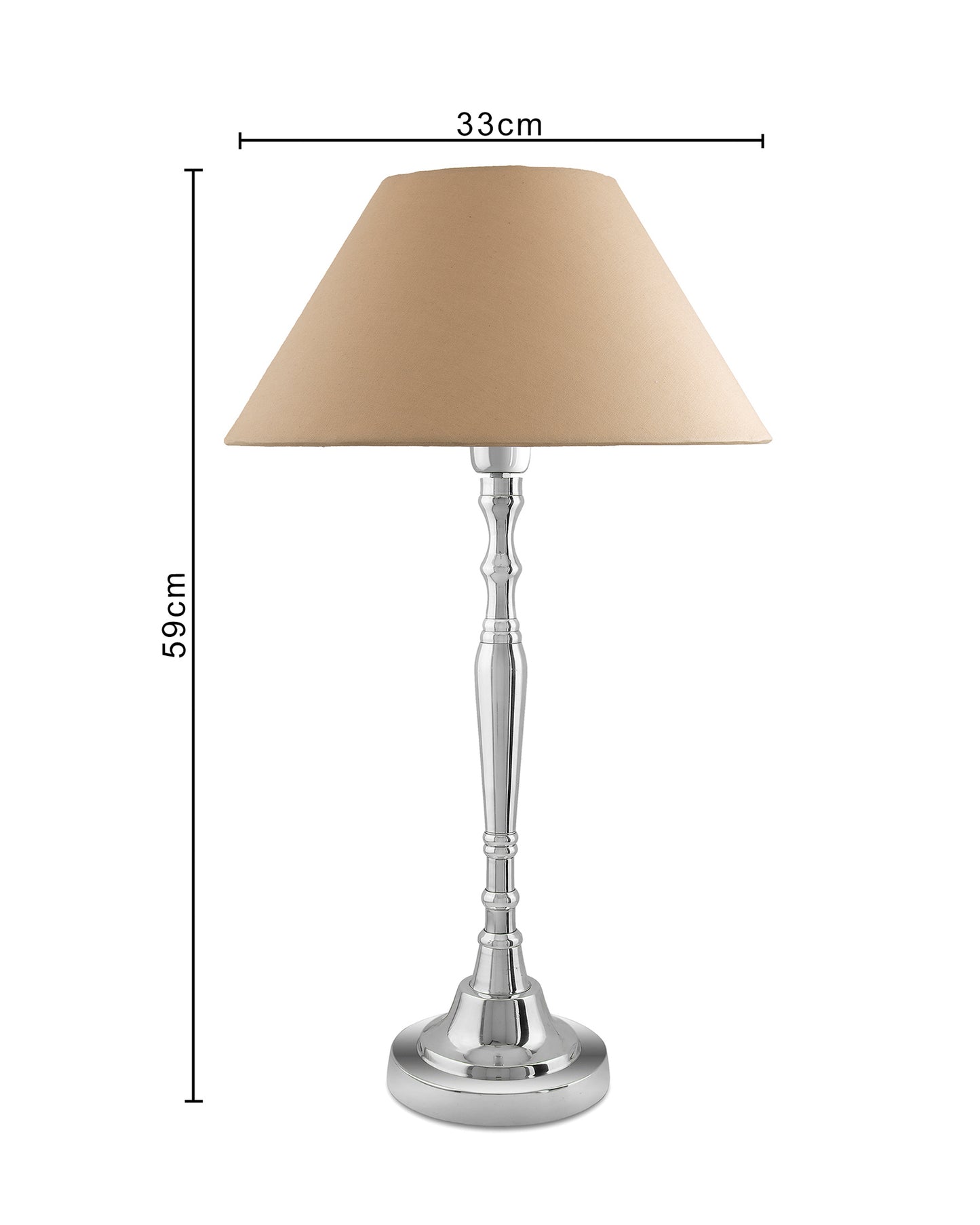 Imperial nickel brushed lamp with shade