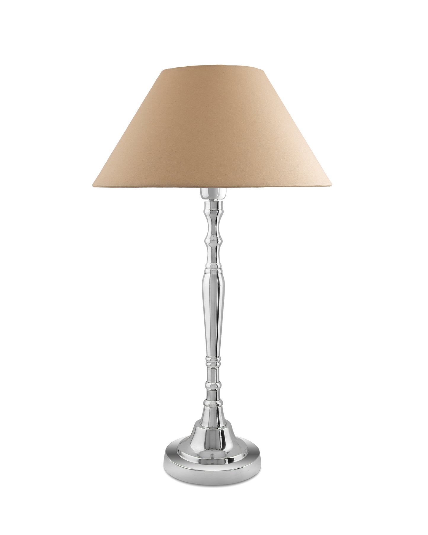Imperial nickel brushed lamp with shade
