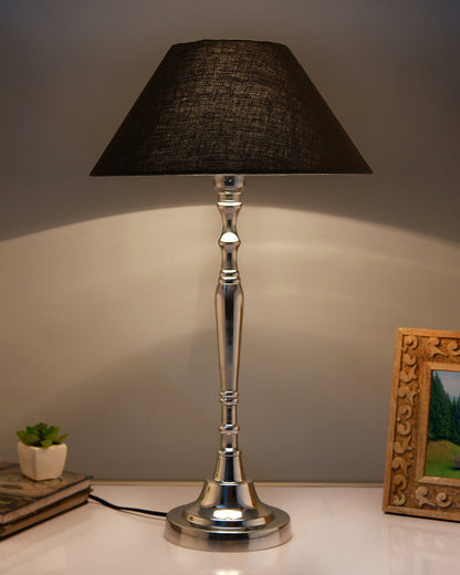 Imperial nickel brushed lamp with shade