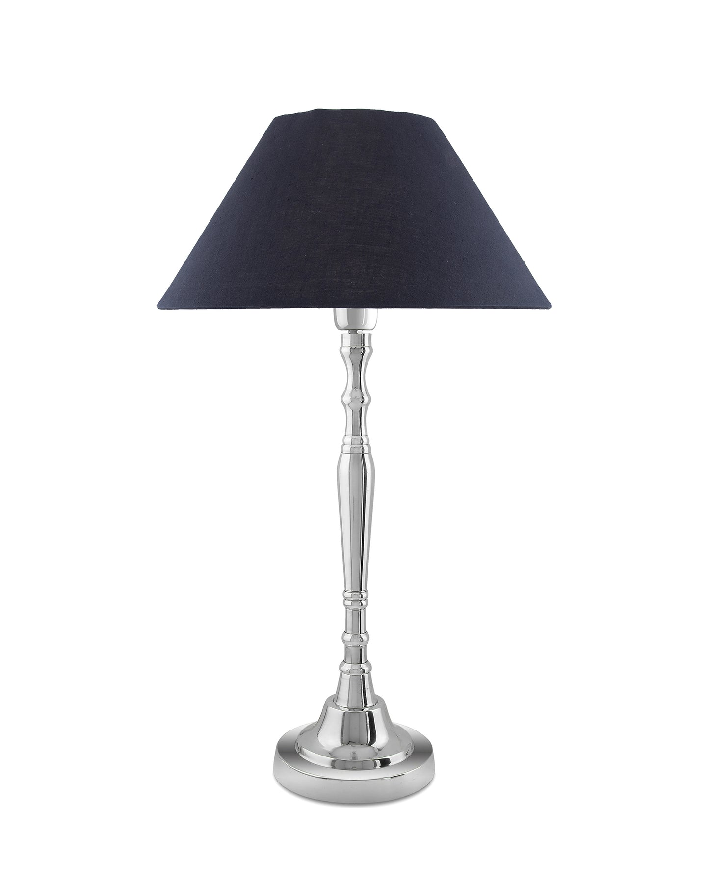 Imperial nickel brushed lamp with shade