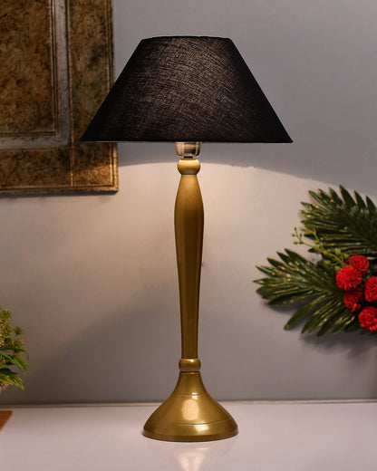 Royal Ovoid gold brushed lamp with shade