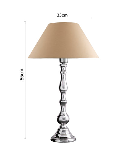 Teardrop chrome lamp with shade
