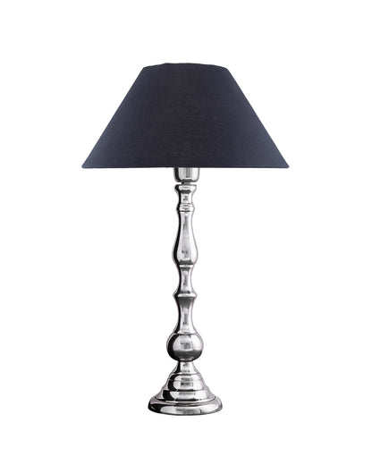 Teardrop chrome lamp with shade