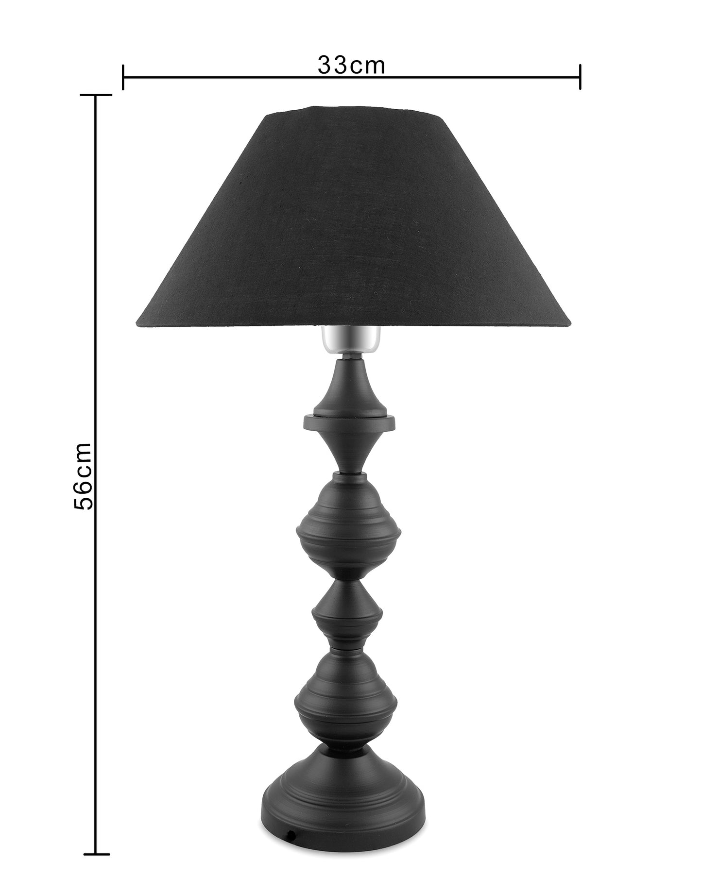 Nordic waterdrop matt black table lamp with shade