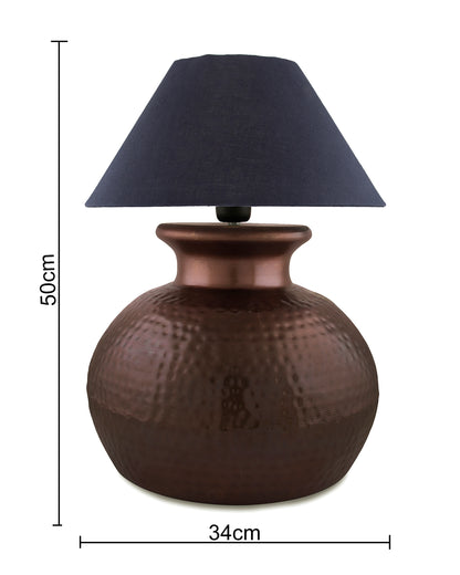 Antique Copper Hammered Pitcher Table Lamp with Shade