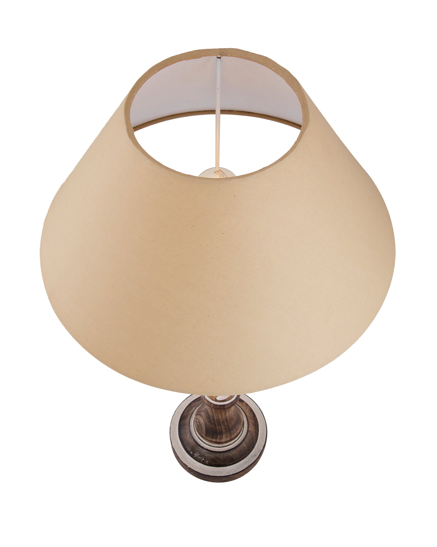 Antique White Twister wooden table lamp with shade