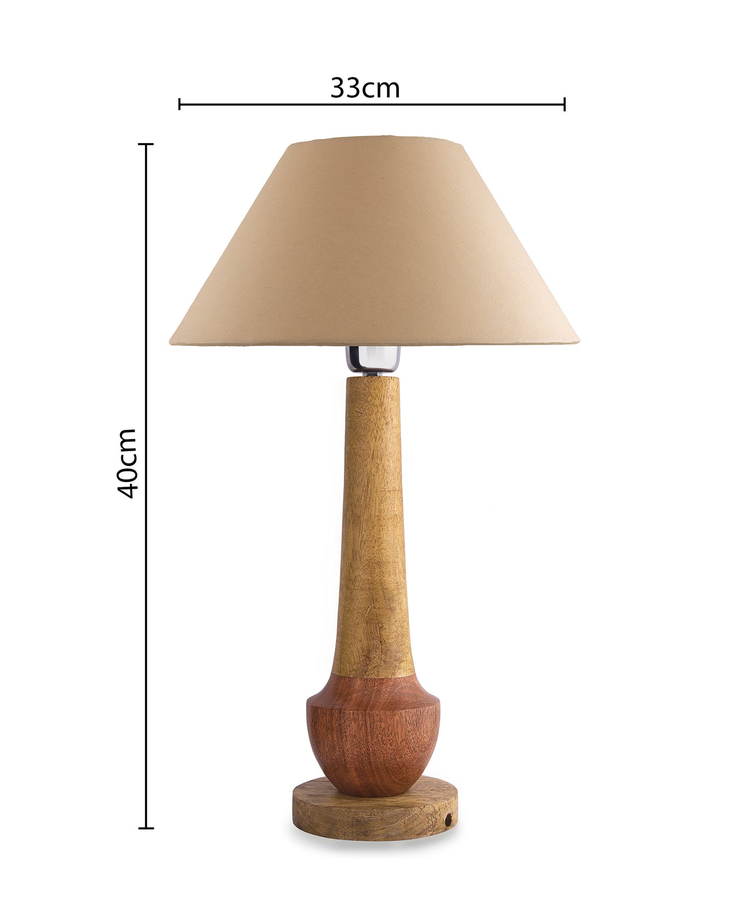 Classic Cubist Wooden Table lamp, with shade