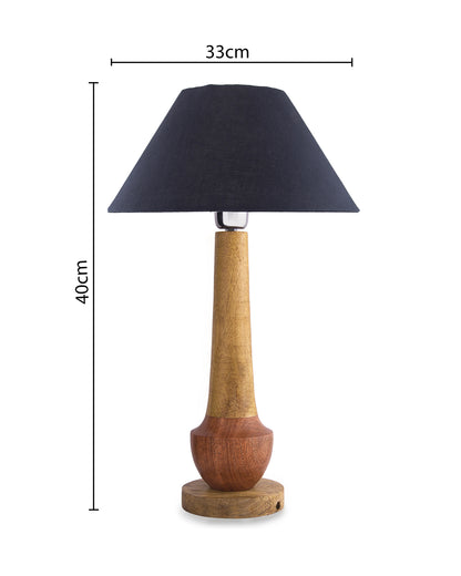 Classic Cubist Wooden Table lamp, with shade