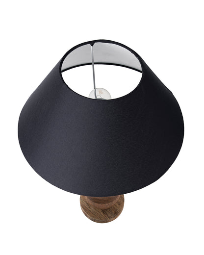 Classic Cubist Wooden Table lamp, with shade