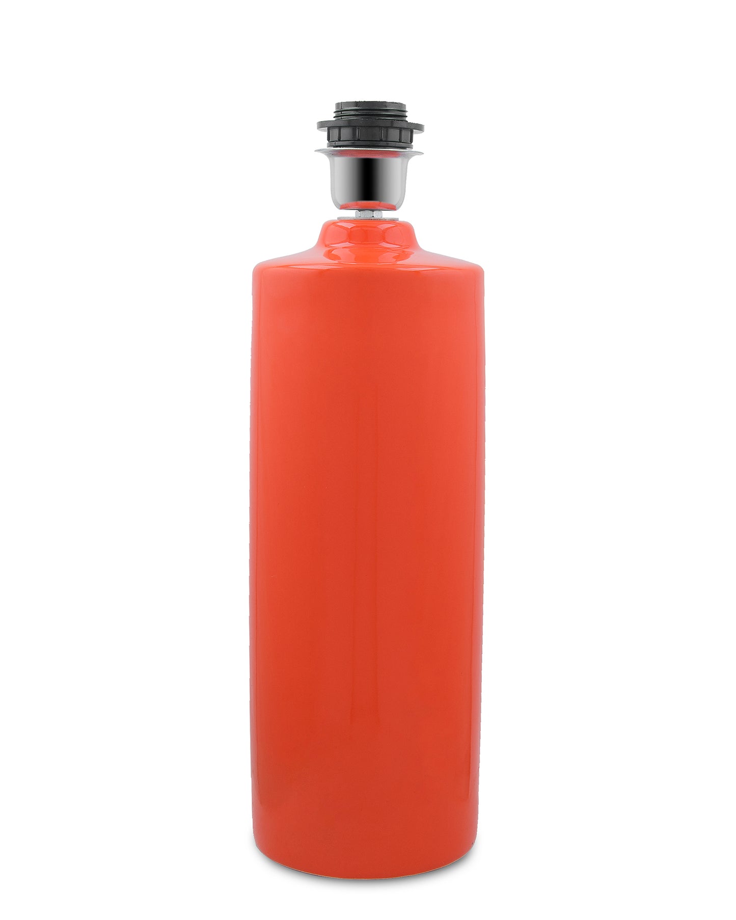 Ceramic Base Orange Table Lamp with Cone Shade, LED Bulb