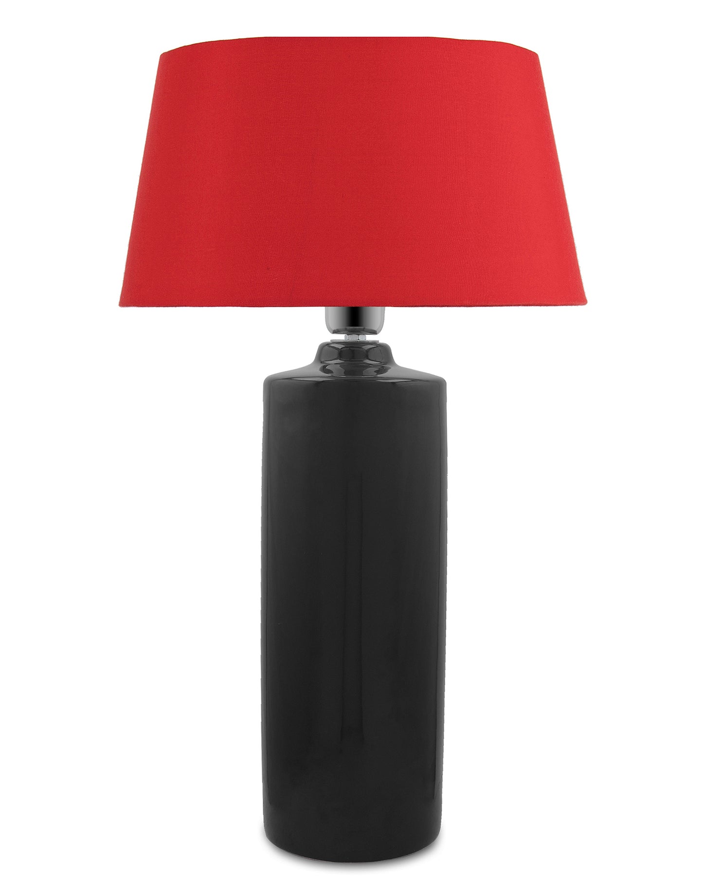 Ceramic Base Black Table Lamp with Drum Shade, LED Bulb