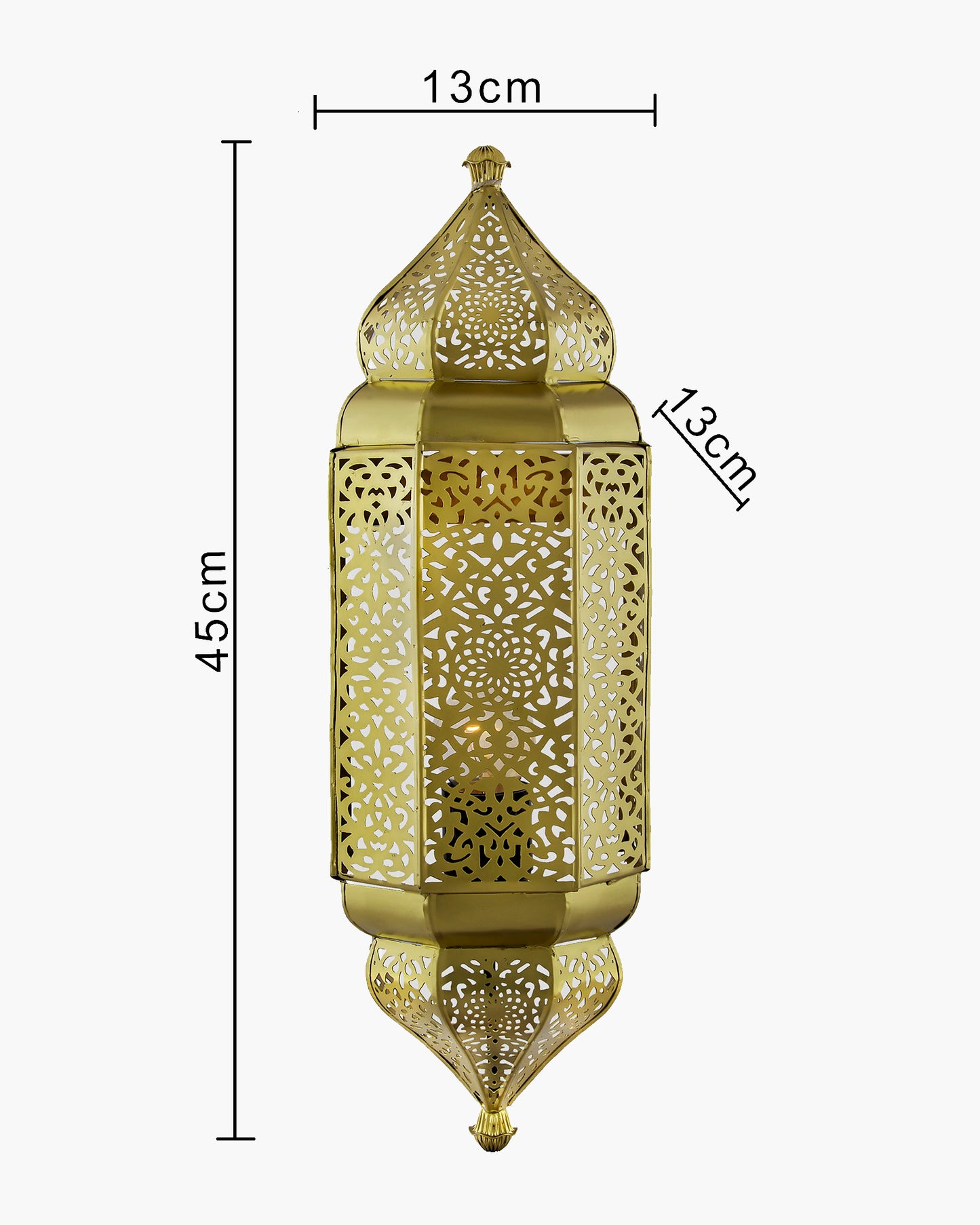 Homesake® Moroccan Wall Lamp – Handcrafted Decorative Metal Light for living room, Bedroom, Offoce or Festive Decor