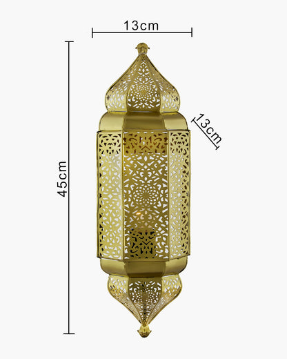 Homesake® Moroccan Wall Lamp – Handcrafted Decorative Metal Light for living room, Bedroom, Offoce or Festive Decor