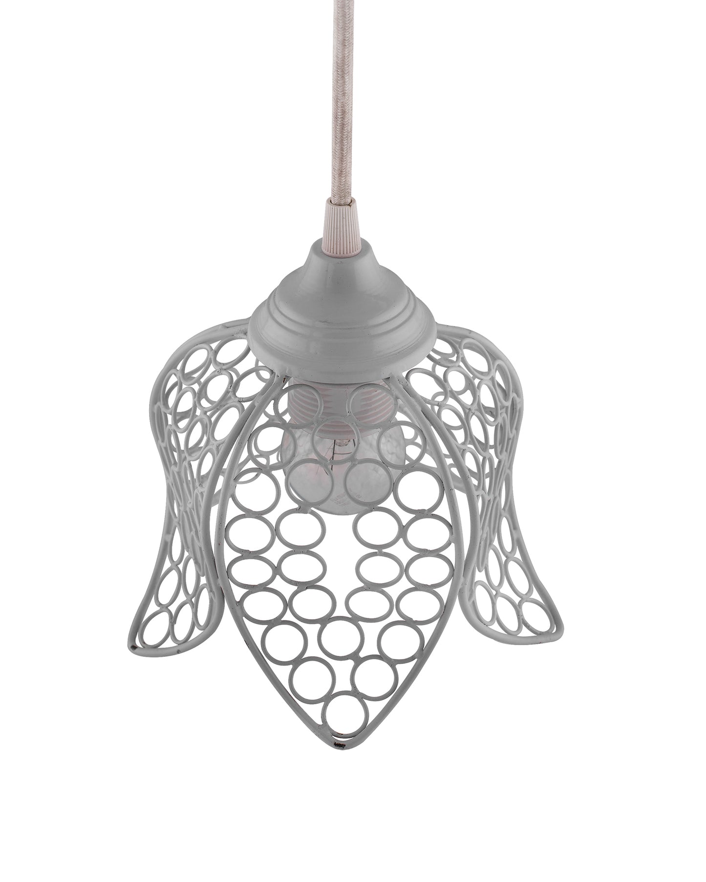 Hanging White Steel lotus light, hanging light and fixture