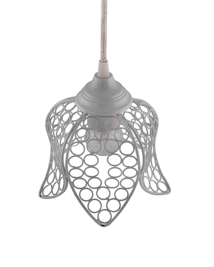 Hanging White Steel lotus light, hanging light and fixture
