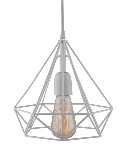 White Edison Filament Hanging DIAMOND caged, E27 Holder,ceiling light for LED/filament bulb, Decorative, Urban Retro style, Black color metal