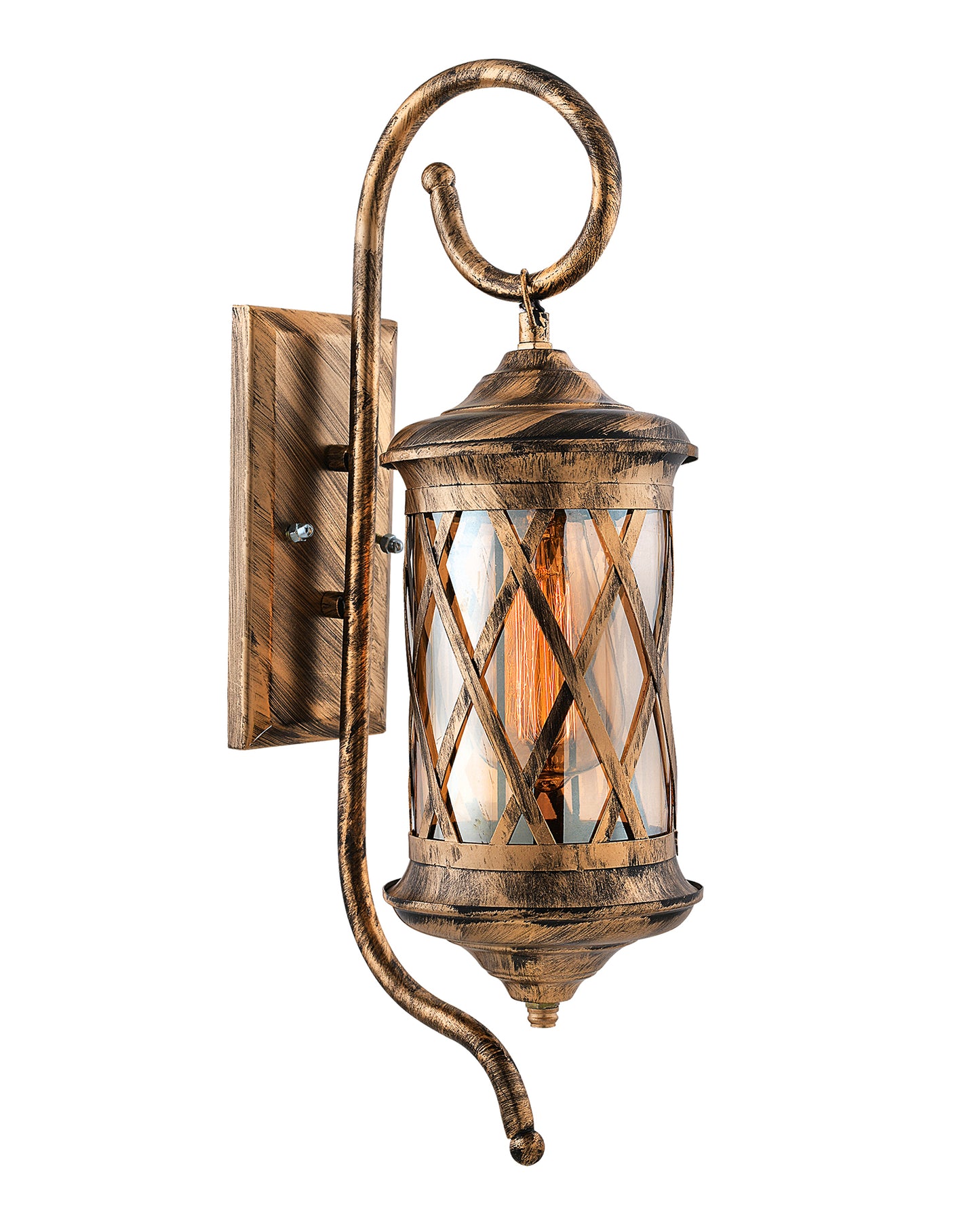 Rustic Wall Light Fixtures, Oil Rubbed Bronze Finish Indoor Vintage Wall Sconce Industrial Lamp Fixture Glass Shade Farmhouse Metal Sconces for Bedroom Living Room Cafe, Wall Cylinder