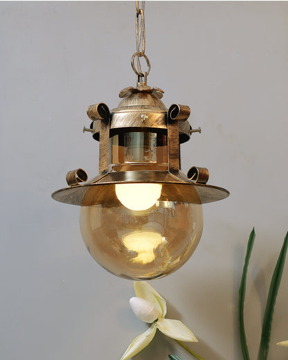 Rustic Hanging Light Fixtures, Oil Rubbed Bronze Finish Indoor Vintage Pendent Industrial Lamp Fixture Glass Shade Farmhouse Metal light for Bedroom Living Room Cafe, Hanging Globe