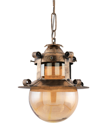 Rustic Hanging Light Fixtures, Oil Rubbed Bronze Finish Indoor Vintage Pendent Industrial Lamp Fixture Glass Shade Farmhouse Metal light for Bedroom Living Room Cafe, Hanging Globe