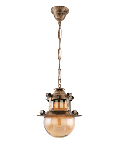 Rustic Hanging Light Fixtures, Oil Rubbed Bronze Finish Indoor Vintage Pendent Industrial Lamp Fixture Glass Shade Farmhouse Metal light for Bedroom Living Room Cafe, Hanging Globe