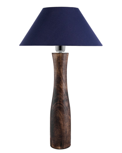 Antique Solid Timber Turned table lamp with Cone Shade