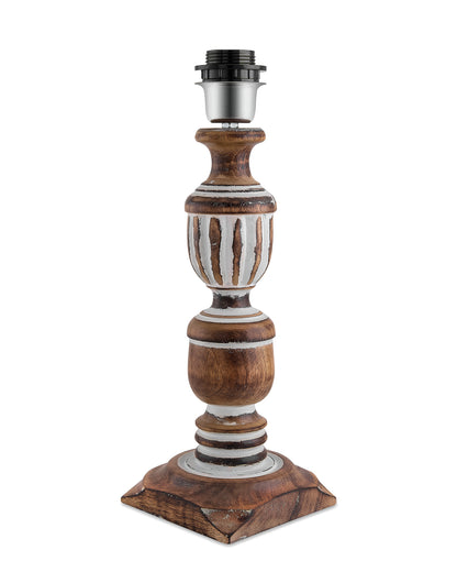 Antique White French Trophy Carved Table lamp with Empire Drum Shade