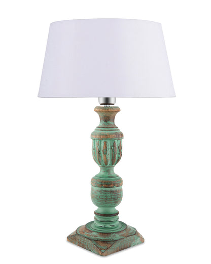 Rustic Algae French Trophy Carved Table lamp with Empire Drum Shade