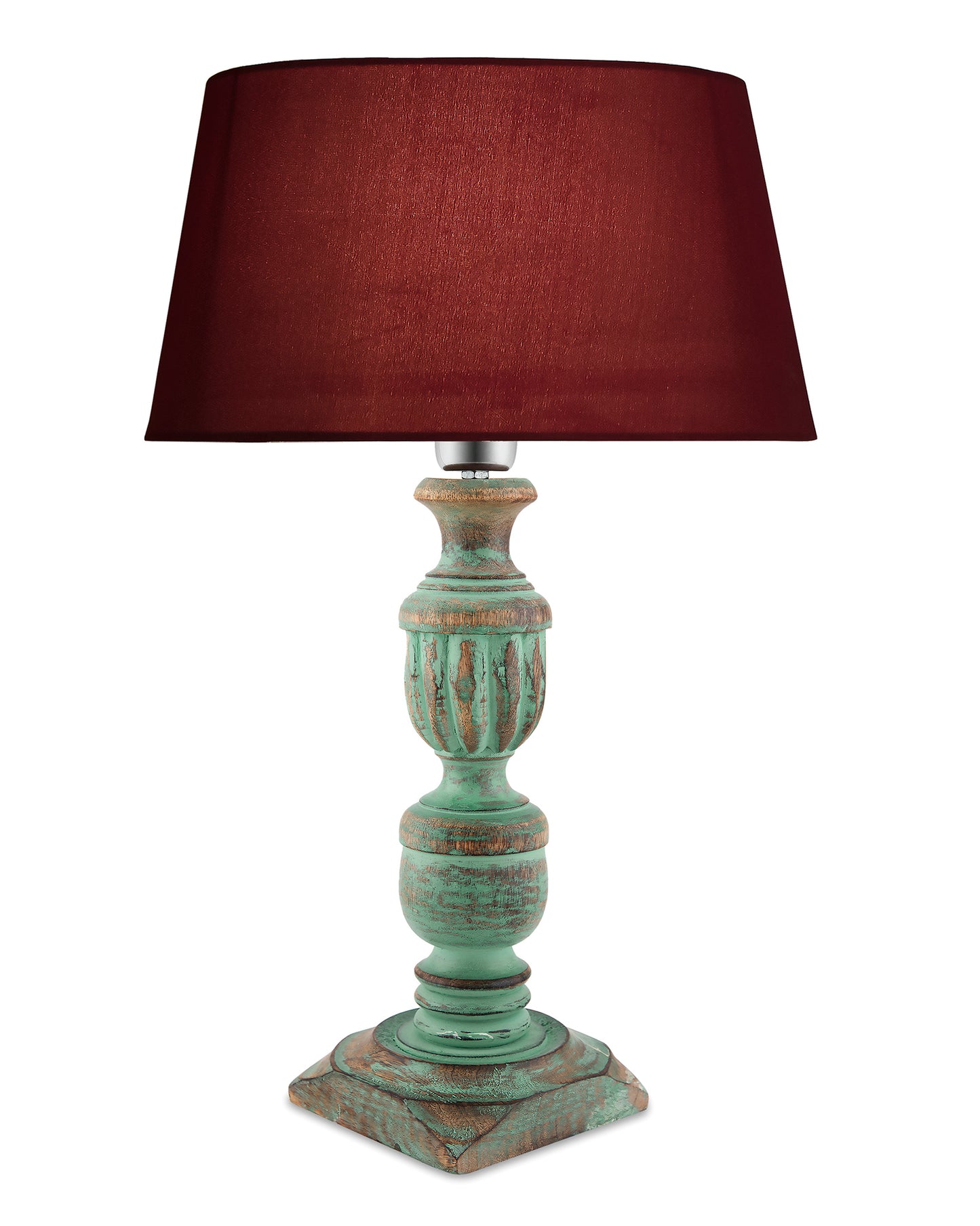 Rustic Algae French Trophy Carved Table lamp with Empire Drum Shade