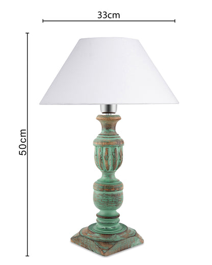Rustic Algae French Trophy Carved Table lamp with Cone Shade