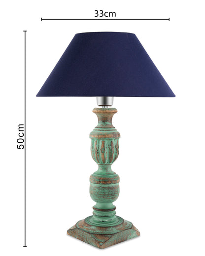 Rustic Algae French Trophy Carved Table lamp with Cone Shade