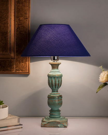 Rustic Algae French Trophy Carved Table lamp with Cone Shade