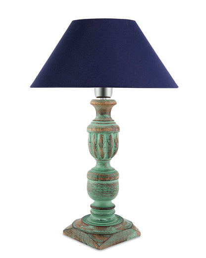 Rustic Algae French Trophy Carved Table lamp with Cone Shade