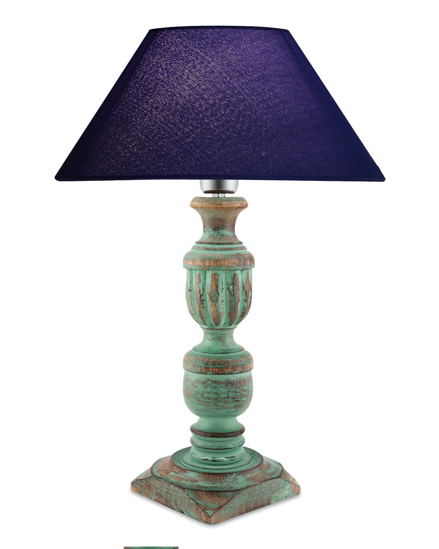 Rustic Algae French Trophy Carved Table lamp with Cone Shade