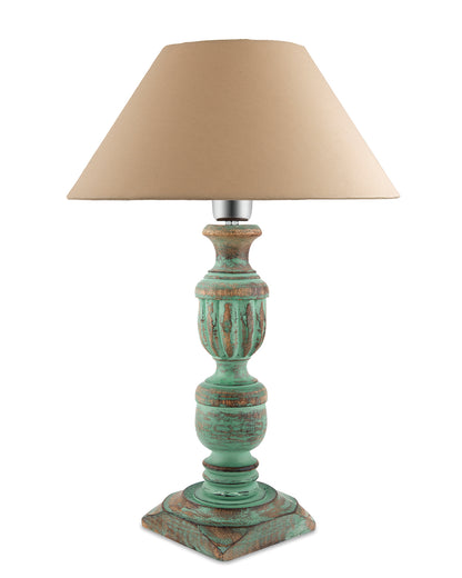 Rustic Algae French Trophy Carved Table lamp with Cone Shade
