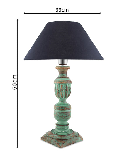 Rustic Algae French Trophy Carved Table lamp with Cone Shade