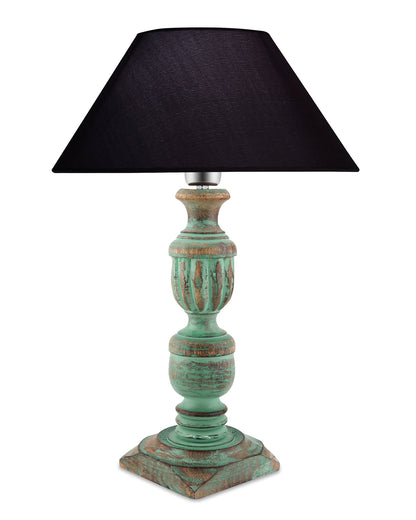 Rustic Algae French Trophy Carved Table lamp with Cone Shade