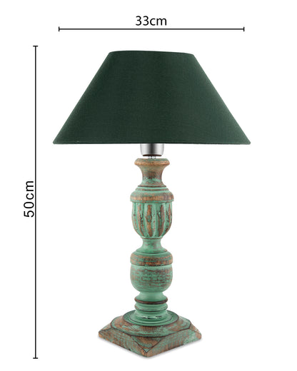 Rustic Algae French Trophy Carved Table lamp with Cone Shade